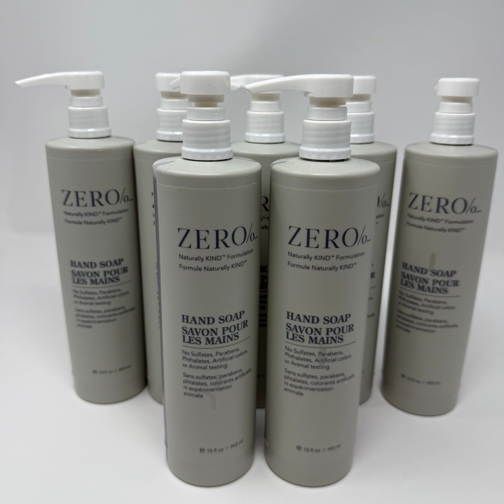NEW | 7 Pack‎ | Zero% by Gilchrist & Soames Hand Soap 15 fl oz | Naturally Kind